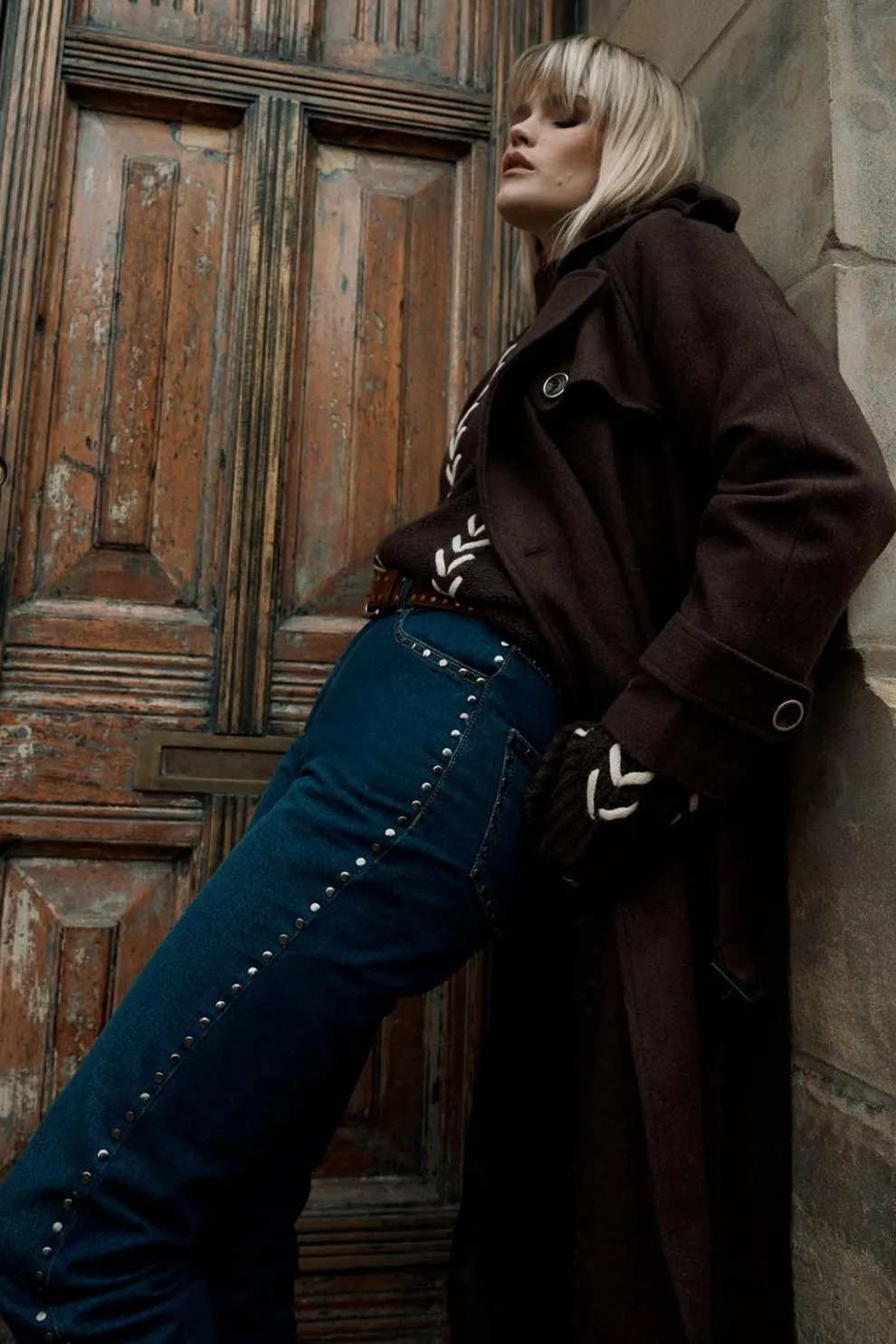 Denim Stud Detail Straight Leg Jean | Nasty Gal