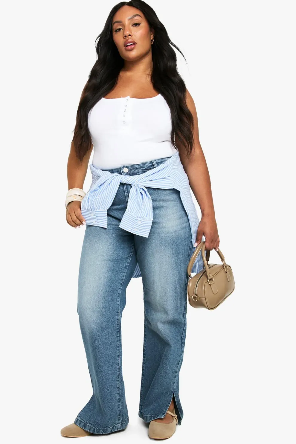 Plus Basics Split Hem Straight Leg Jeans | Nasty Gal